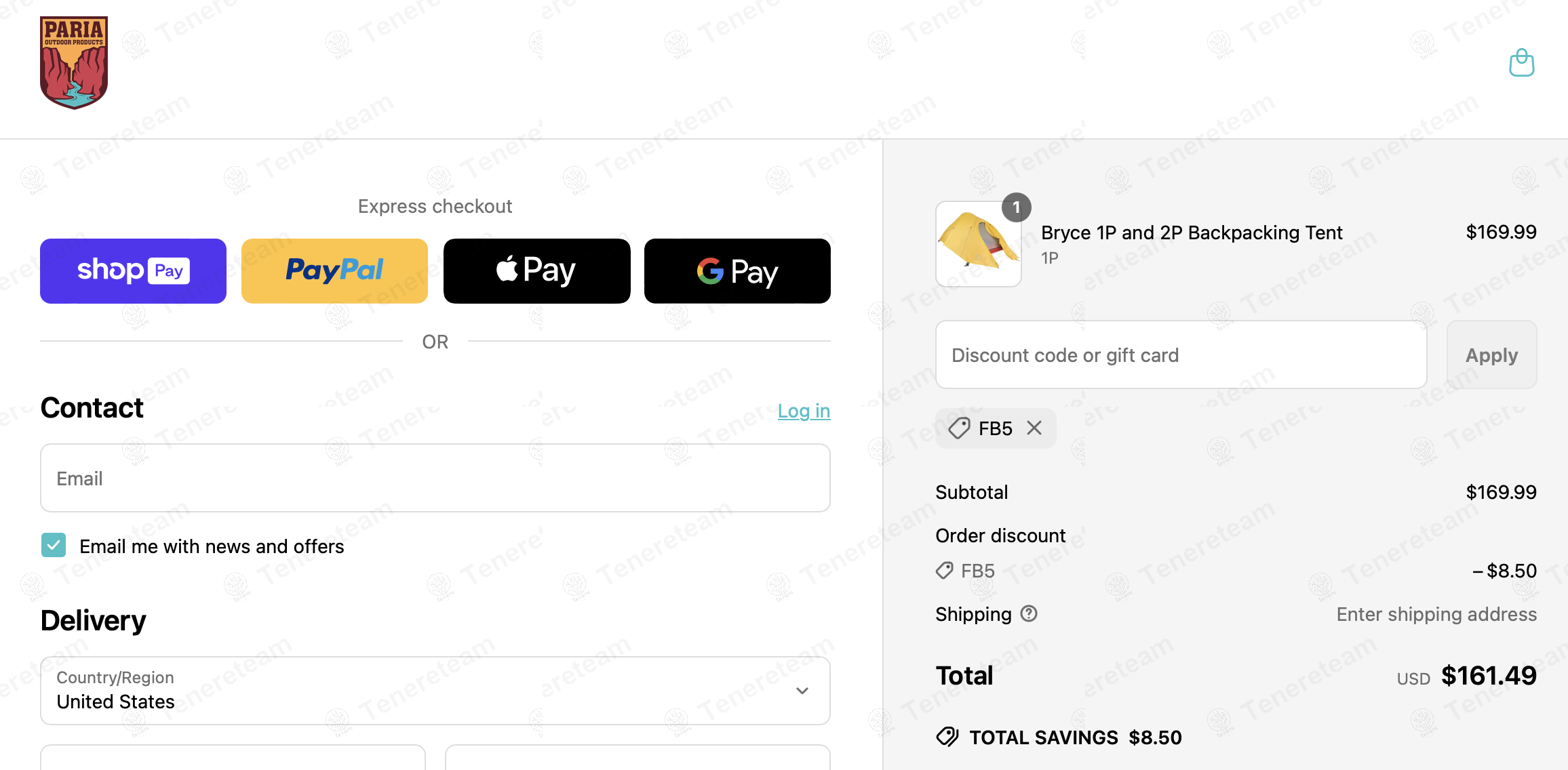 Paria Outdoor Products coupon code: 5% off with FB5. Tested and valid as 3 months ago.