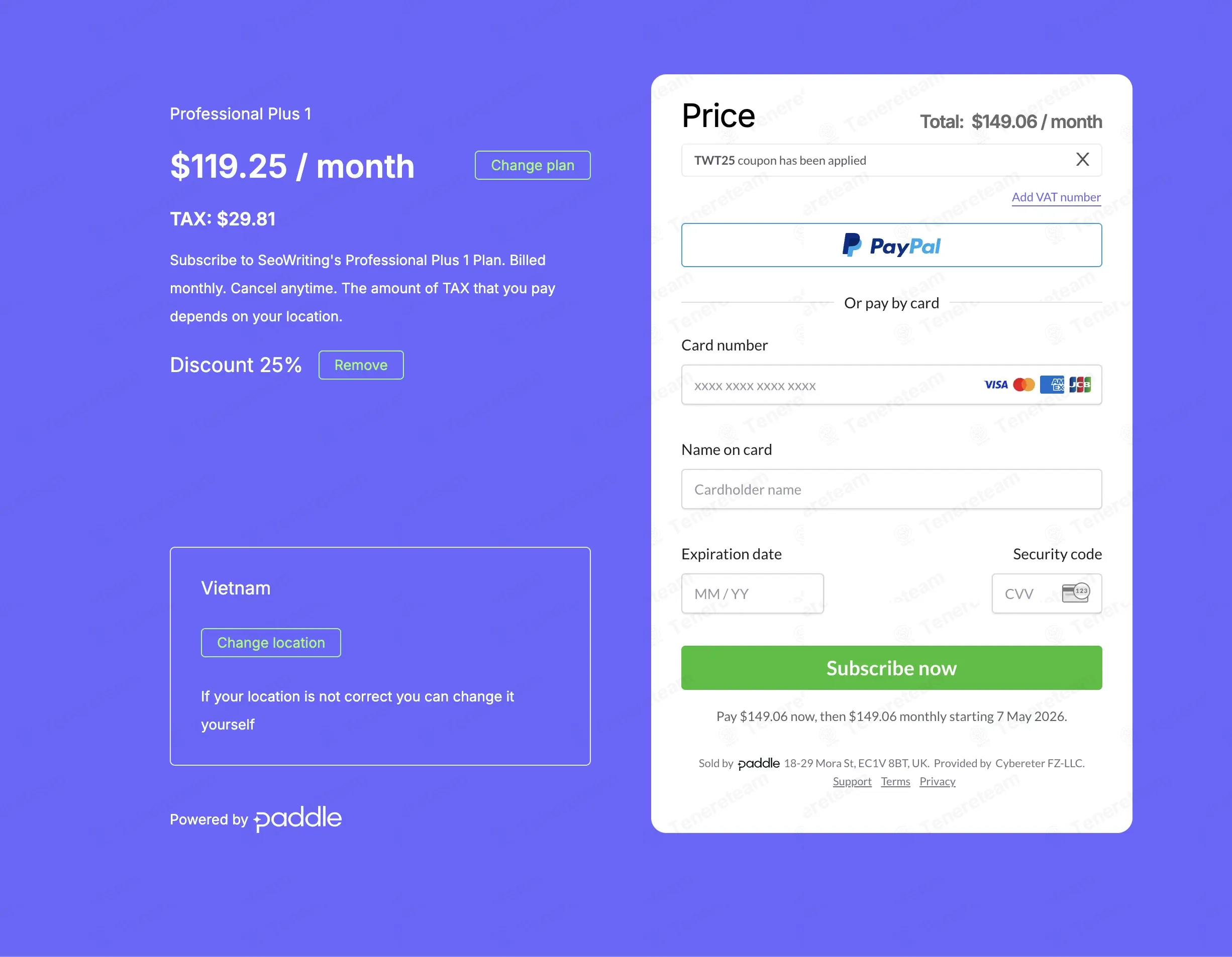 SEO Writing AI coupon code: 25% off with TWT25. Tested and valid as 2 minutes ago.