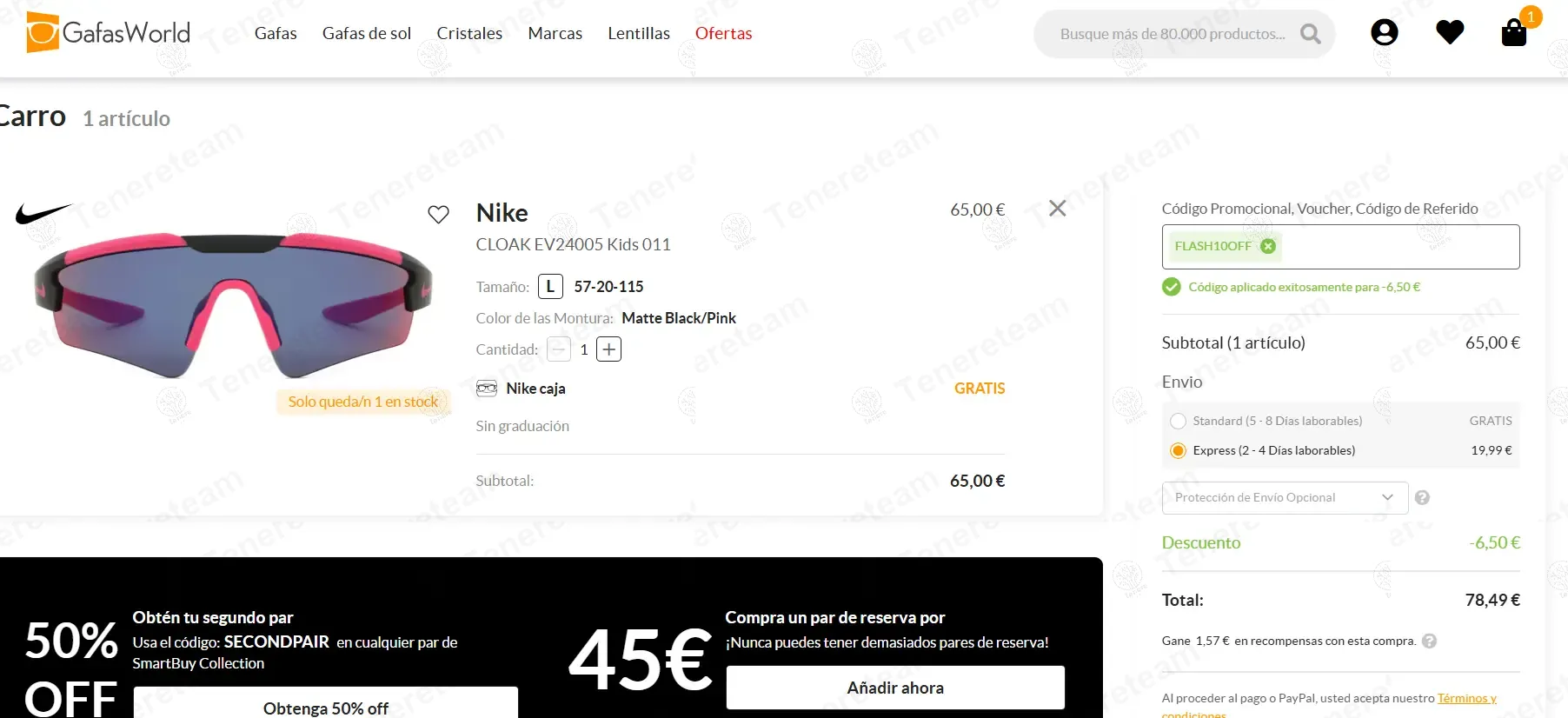 Gafasworld ES coupon code: 10% off with FLASH10OFF. Tested and valid as 1 year ago.