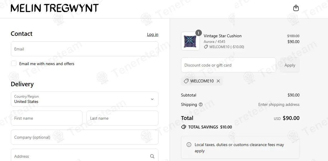 Melin Tregwynt coupon code: 10% off with WELCOME10. Tested and valid as 8 months ago.
