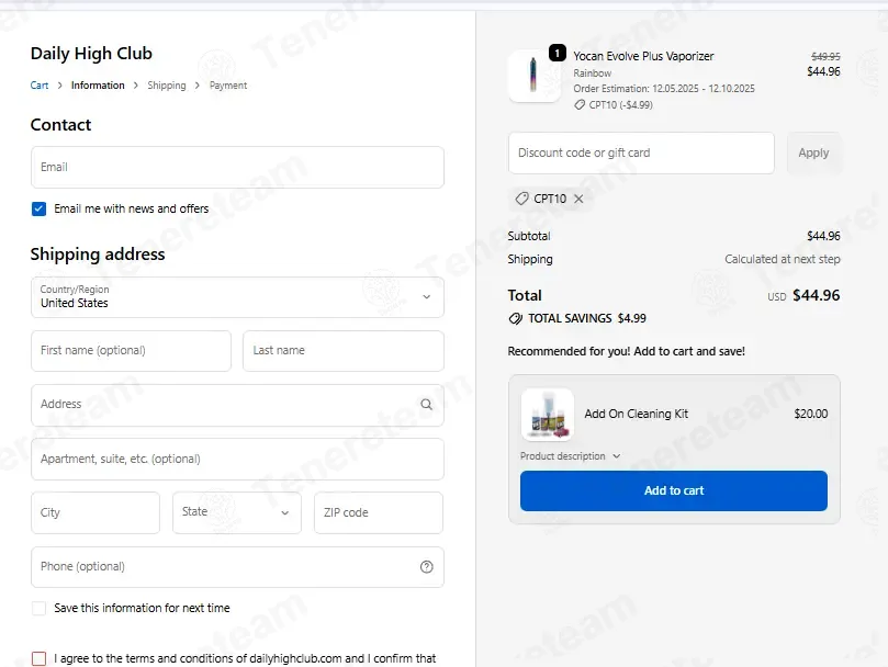 Daily High Club coupon code: 10% off with CPT10. Tested and valid as 1 month ago.