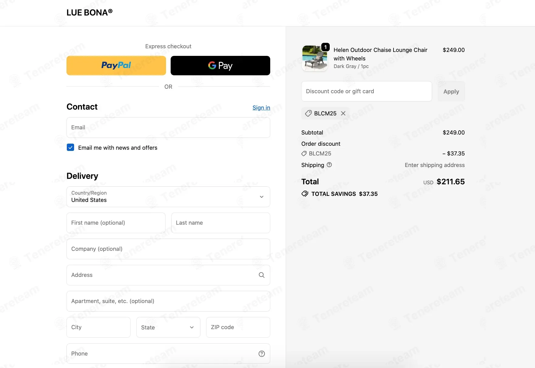 Lue Bona coupon code: 15% off with BLCM25. Tested and valid as 2 months ago.