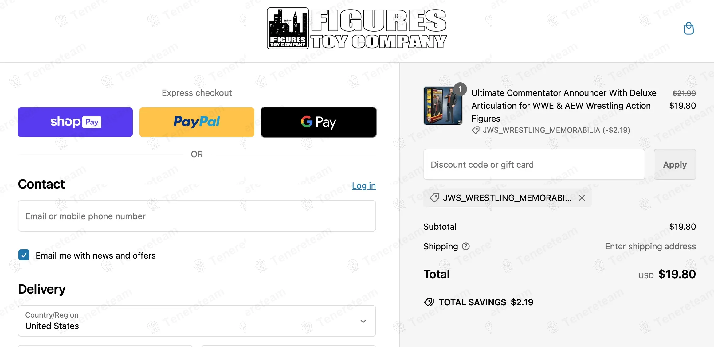 Figures Toy Company coupon code: 10% off with JWS_WRESTLING_MEMORABILIA. Tested and valid as 1 year ago.