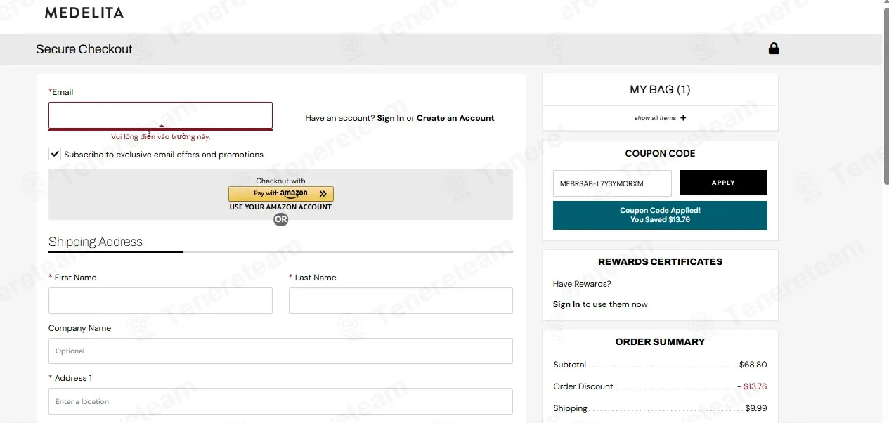Medelita coupon code: 20% off with MEBRSAB-L7Y3YMORXM. Tested and valid as 1 week ago.