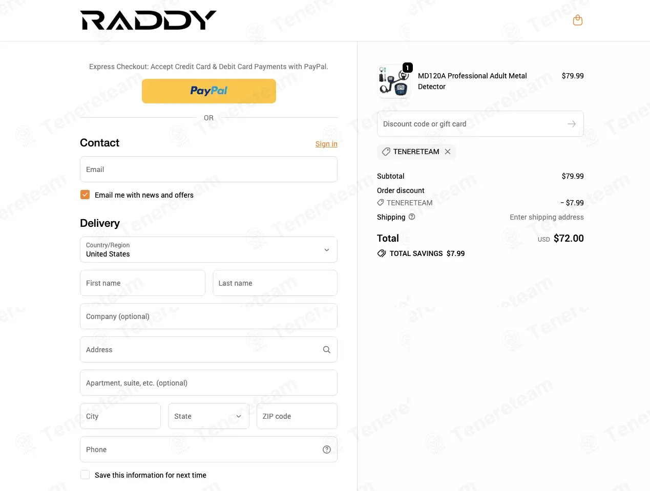 Raddy coupon code: 10% off with TENERETEAM. Tested and valid as 44 seconds ago.