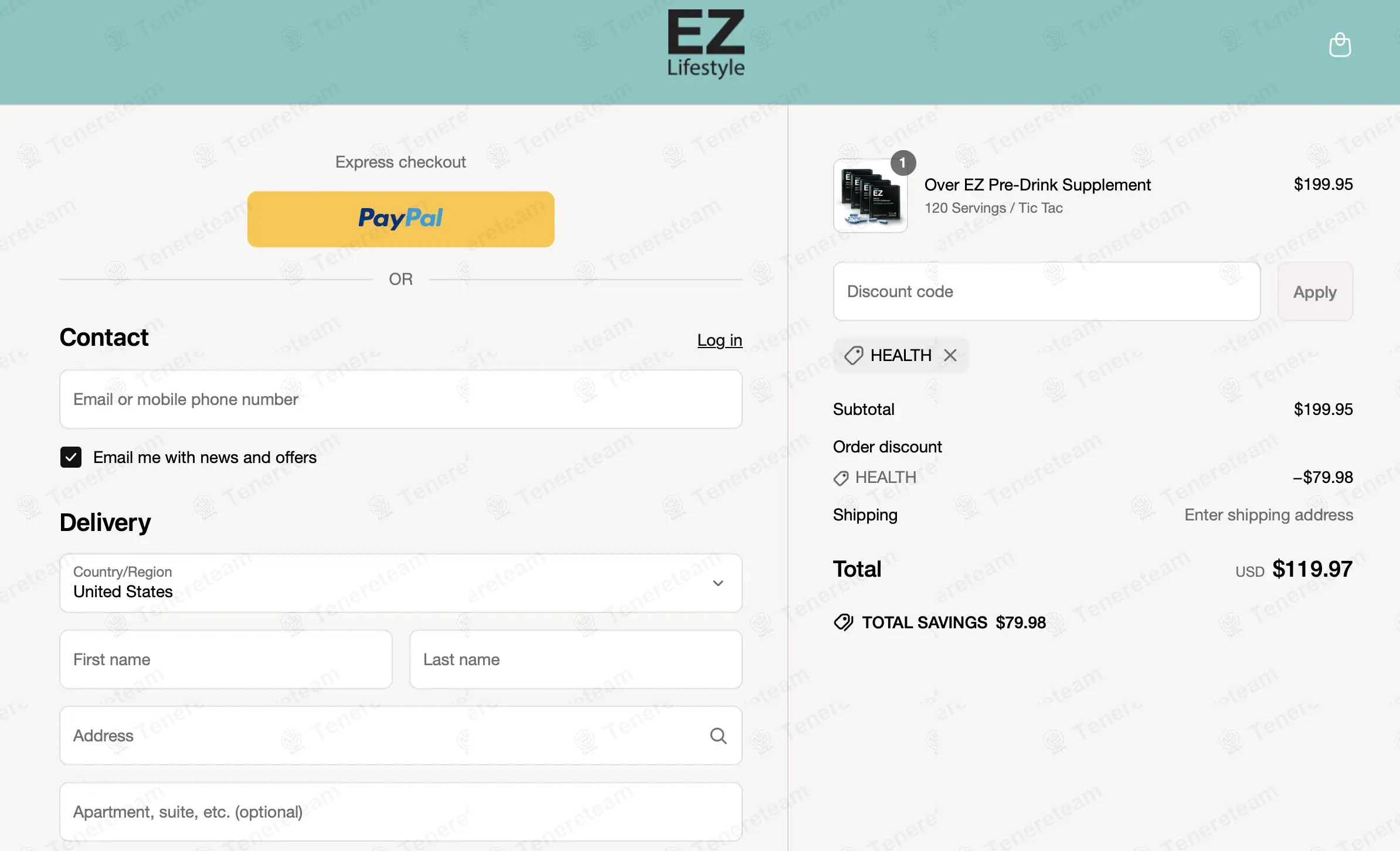 Ez Lifestyle coupon code: 40% off with HEALTH. Tested and valid as 1 year ago.