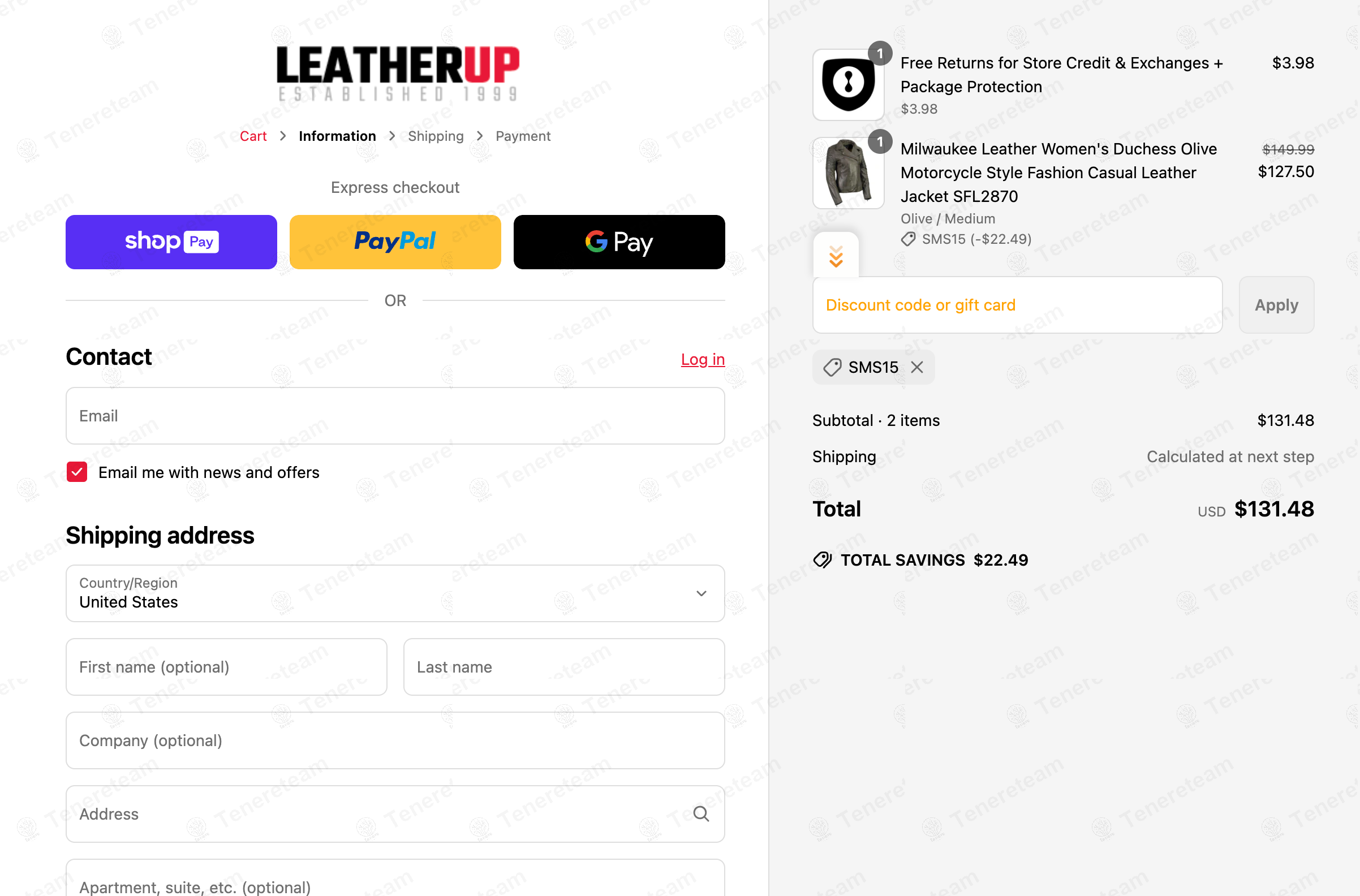 LeatherUp coupon code: 15% off with SMS15. Tested and valid as 1 year ago.