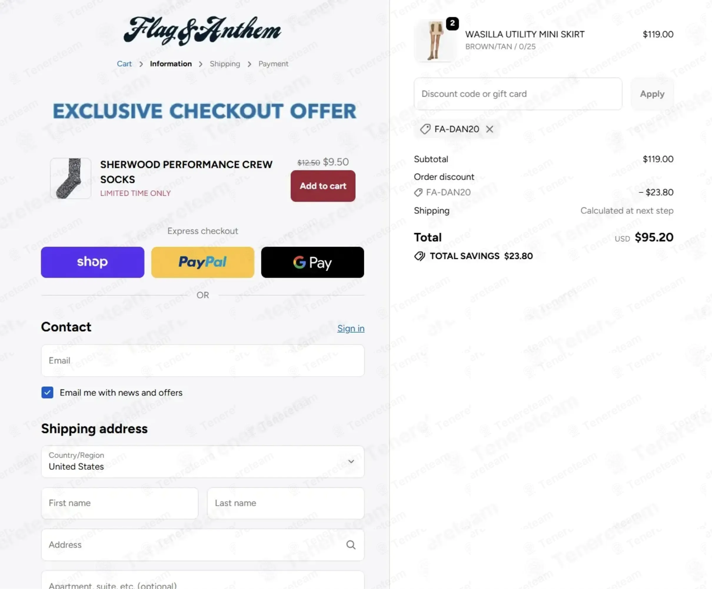 Flag & Anthem coupon code: 20% off with FA-DAN20. Tested and valid as 1 month ago.
