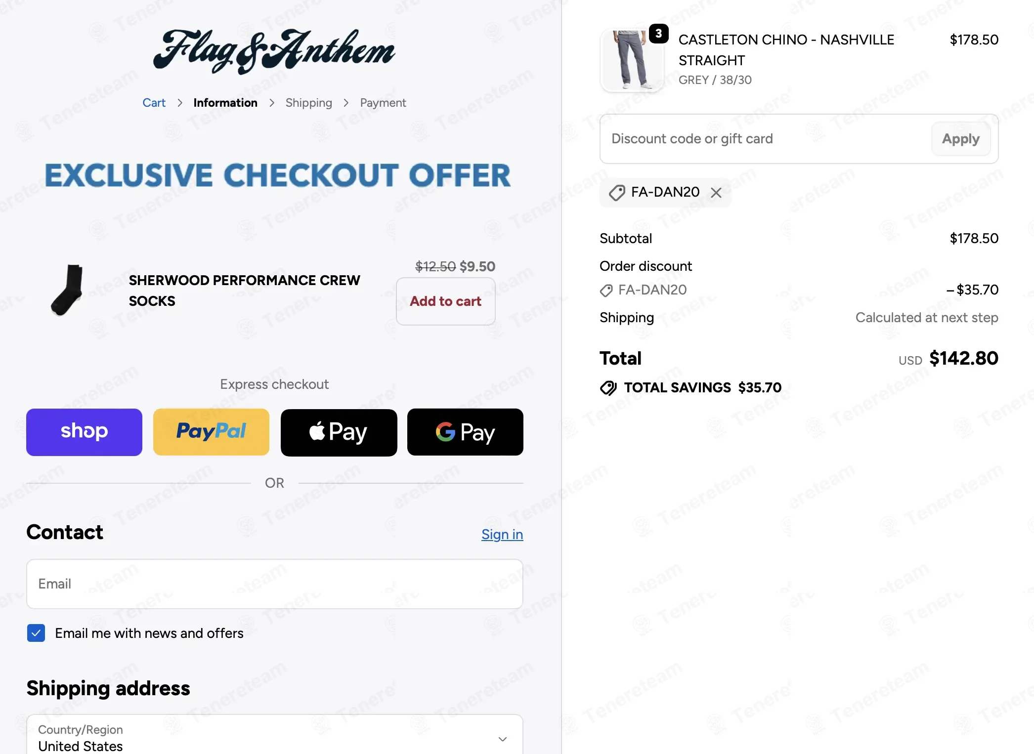 Flag & Anthem coupon code: 20% off with FA-DAN20. Tested and valid as 1 month ago.