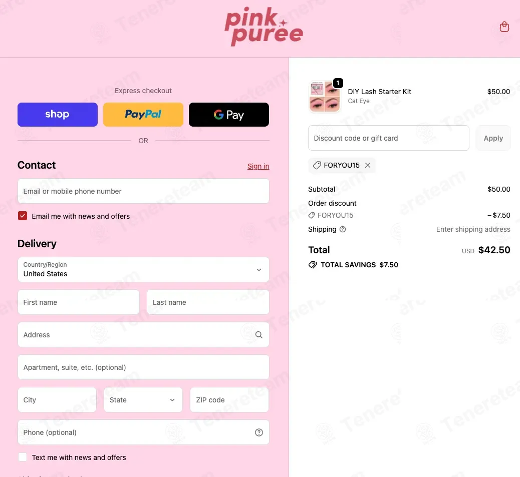 Pink Puree coupon code: 15% off with FORYOU15. Tested and valid as 1 month ago.