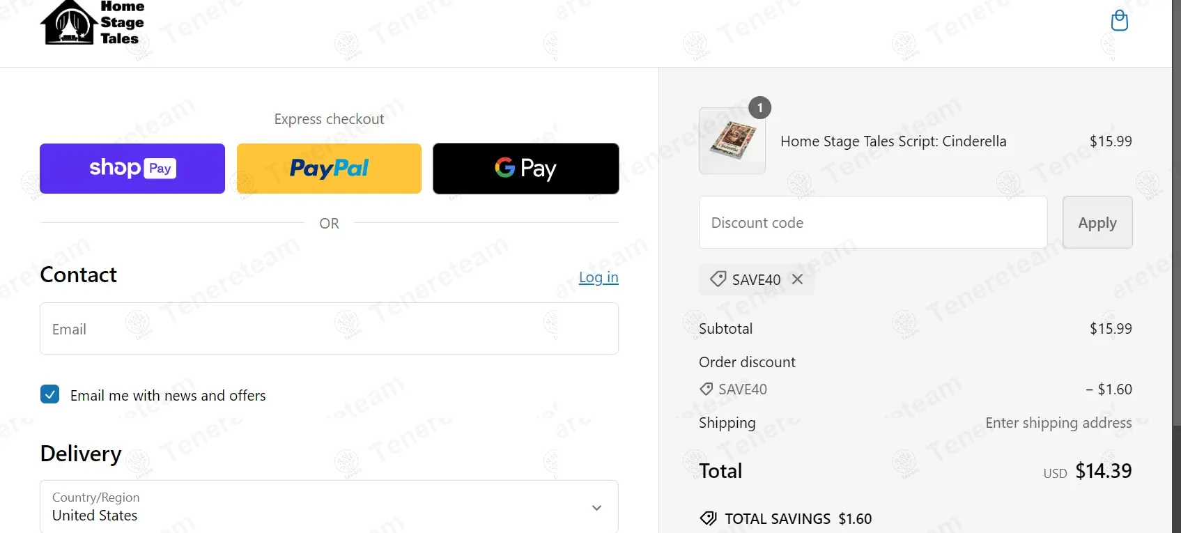 Home Stage Tales coupon code: 10% off with SAVE40. Tested and valid as 1 year ago.