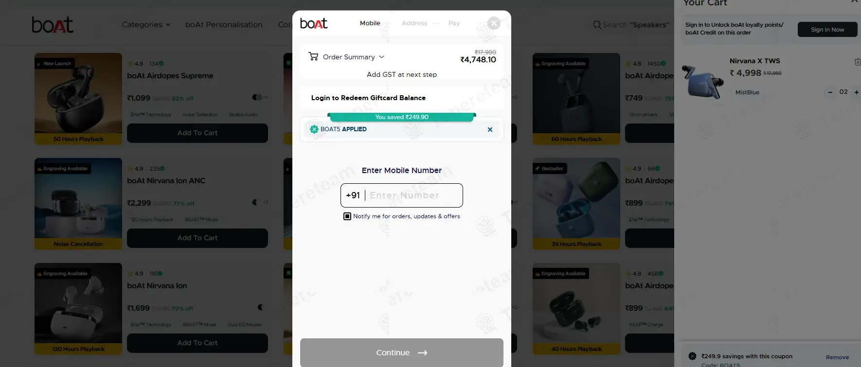 Boat-lifestyle coupon code: 5% off with boat5. Tested and valid as 1 year ago.