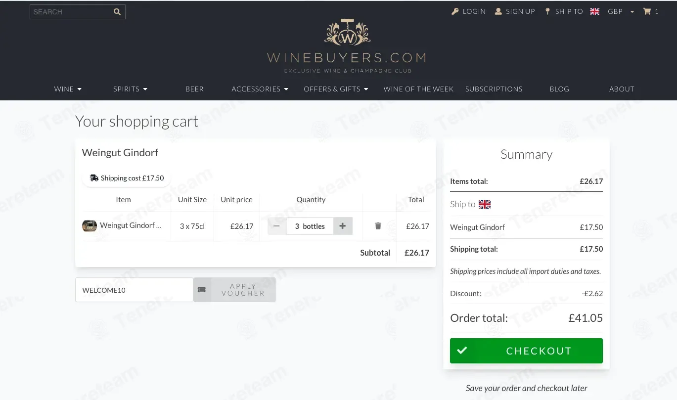Winebuyers coupon code: 10% off with WELCOME10. Tested and valid as 3 weeks ago.