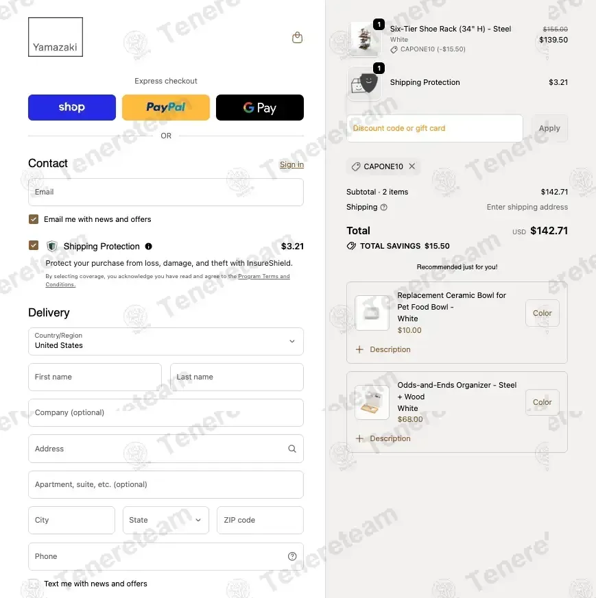 Yamazaki Home coupon code: 10% off with CAPONE10. Tested and valid as 1 week ago.