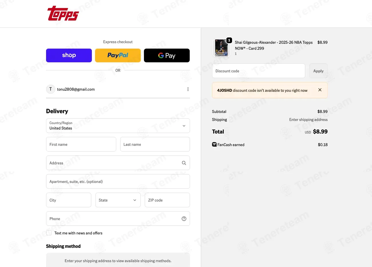 Topps coupon code: 10% off with 4JOSHD. Tested and valid as 1 month ago.