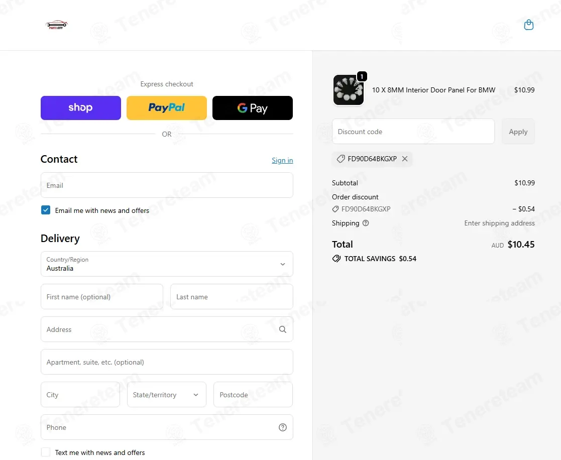 Parts City Australia coupon code: 5% off with FD90D64BKGXP. Tested and valid as 1 month ago.