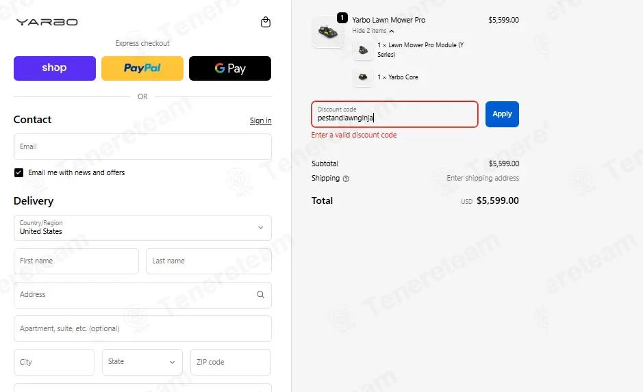 Yarbo coupon code: $300 off with pestandlawnginja. Tested and valid as 4 weeks ago.