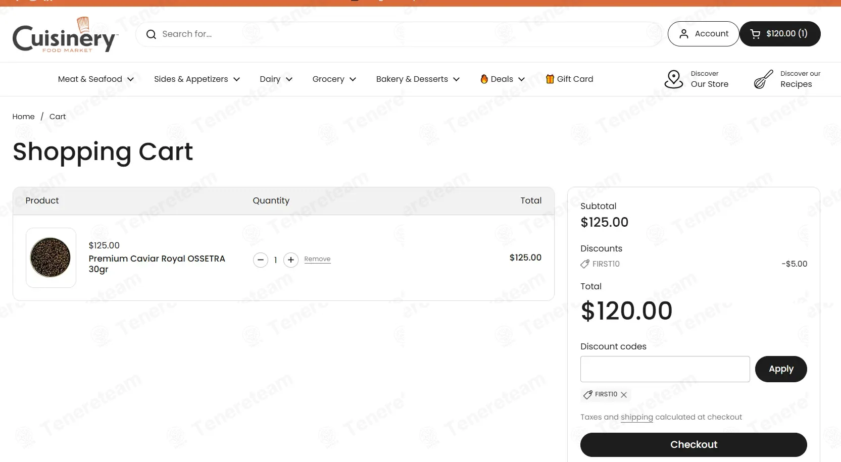 Cuisinery Food Market coupon code: $5 off with FIRST10. Tested and valid as 2 weeks ago.