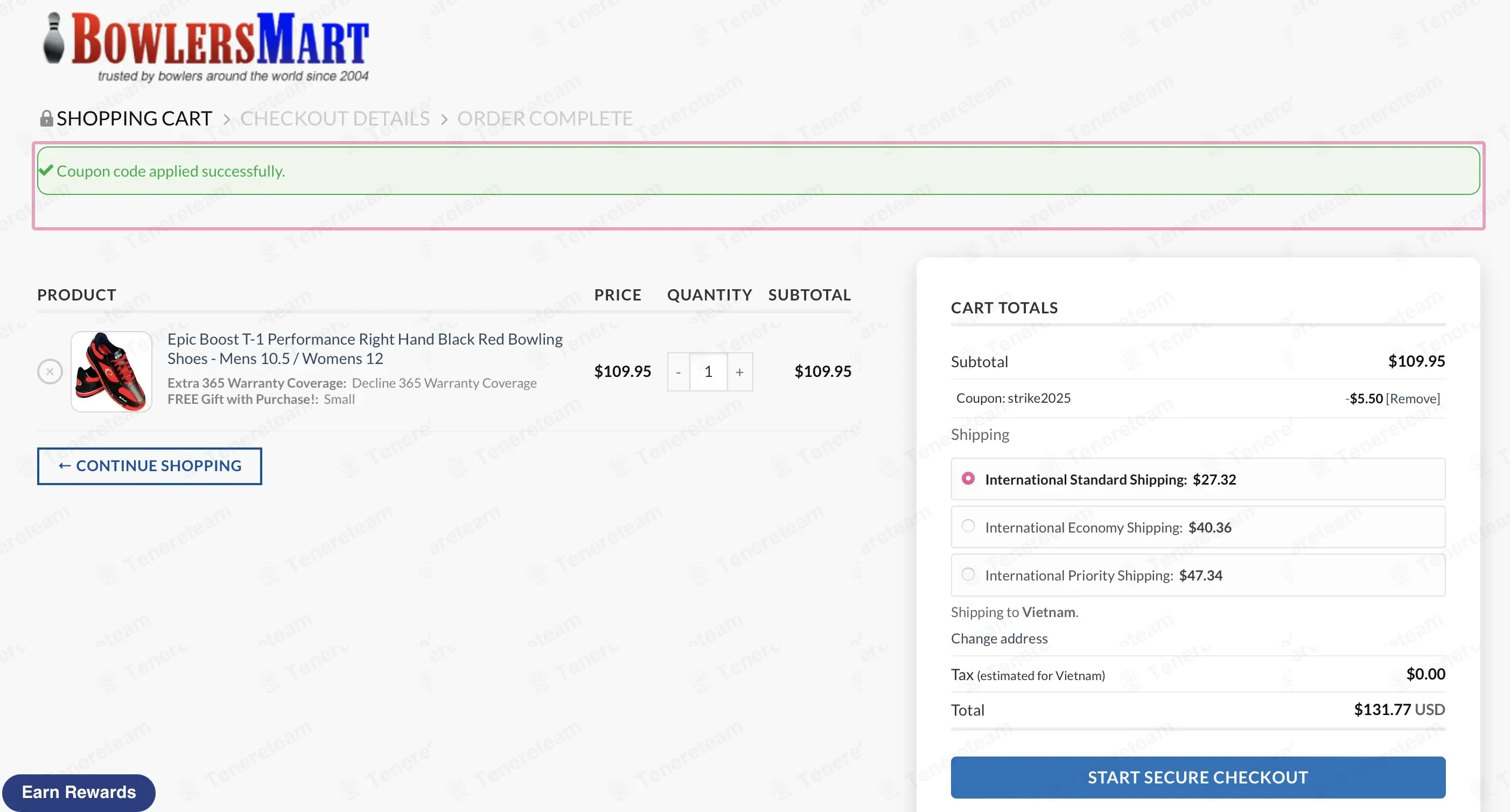 Bowlers Mart coupon code: 5% off with STRIKE2025. Tested and valid as 1 day ago.