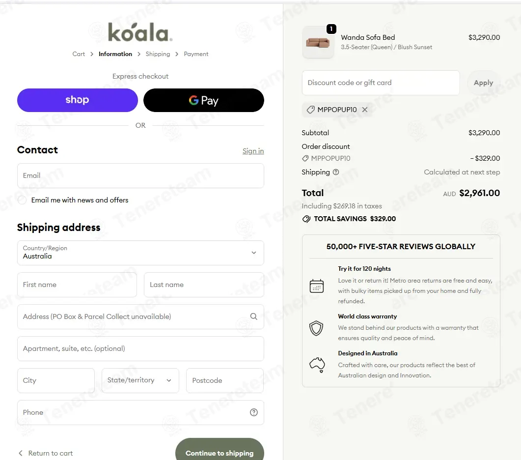 Koala Mattress coupon code: 10% off with MPPOPUP10. Tested and valid as 7 months ago.