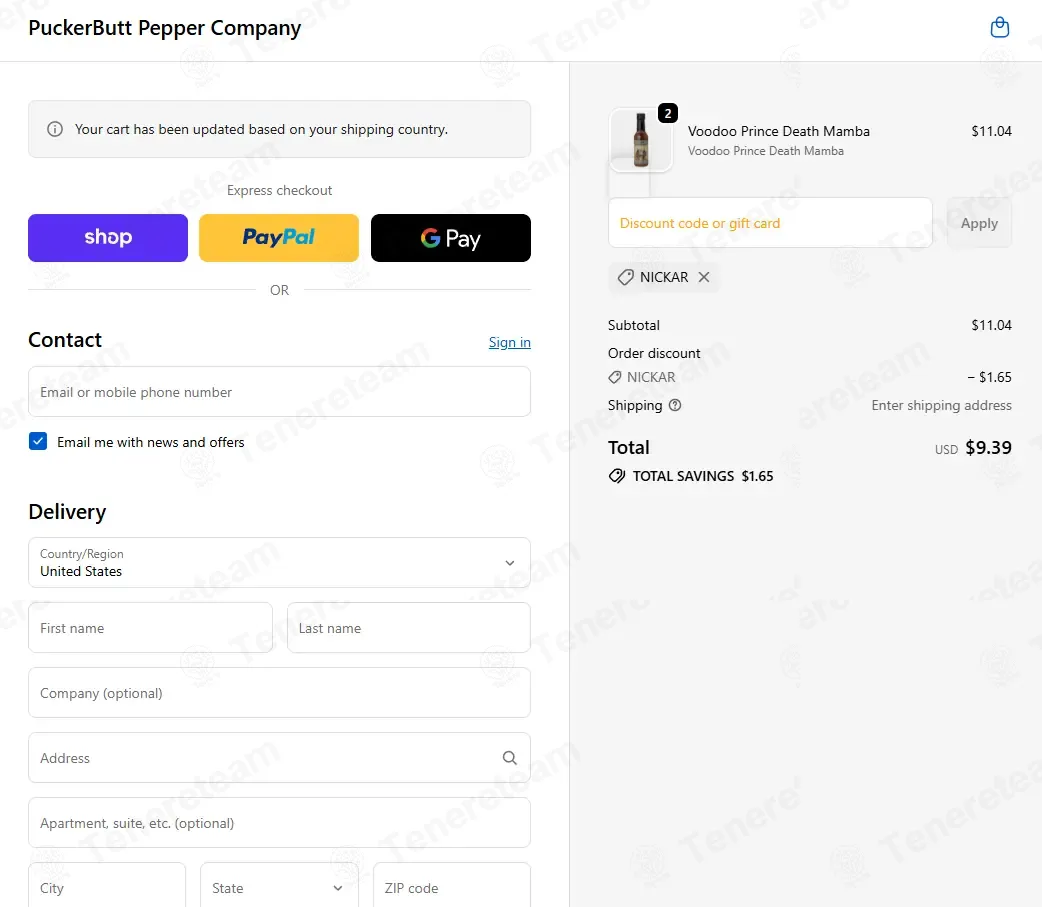 Puckerbutt Pepper Company coupon code: 10% off with NICKAR. Tested and valid as 8 months ago.
