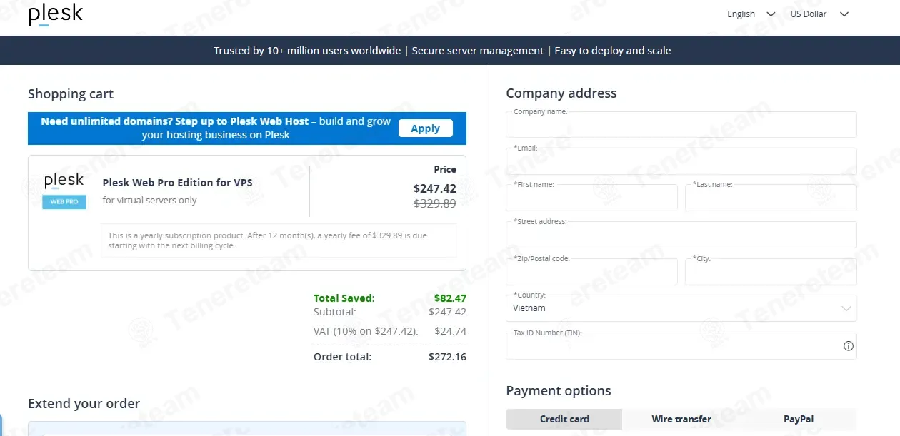 Plesk coupon code: 10% off with WDL10. Tested and valid as 1 week ago.