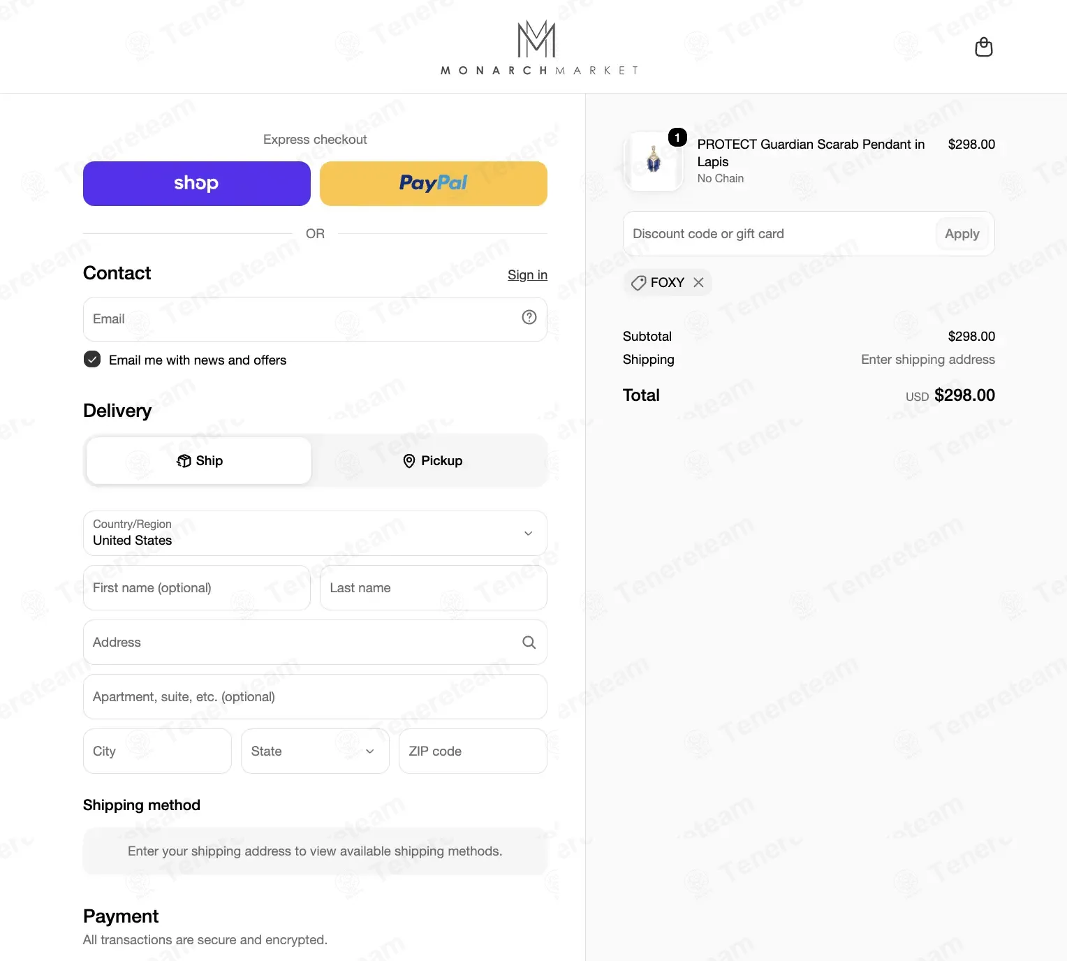 Monarch Market apply coupon code