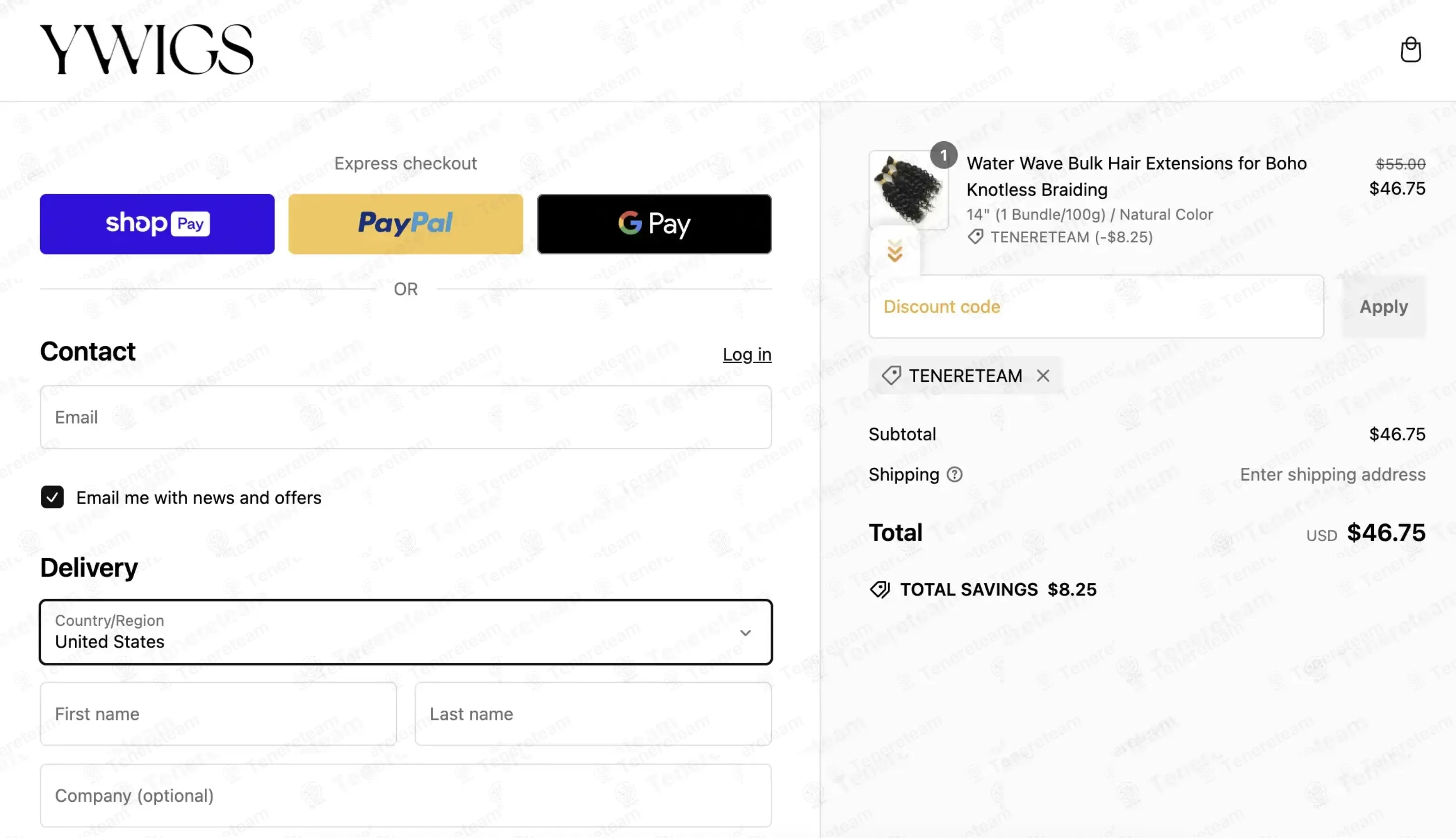 Ywigs coupon code: 15% off with TENERETEAM. Tested and valid as 1 month ago.