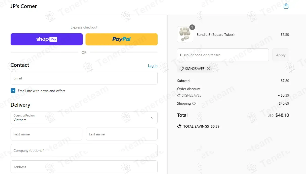 JP's Corner coupon code: 5% off with SIGN2SAVE5. Tested and valid as 1 year ago.