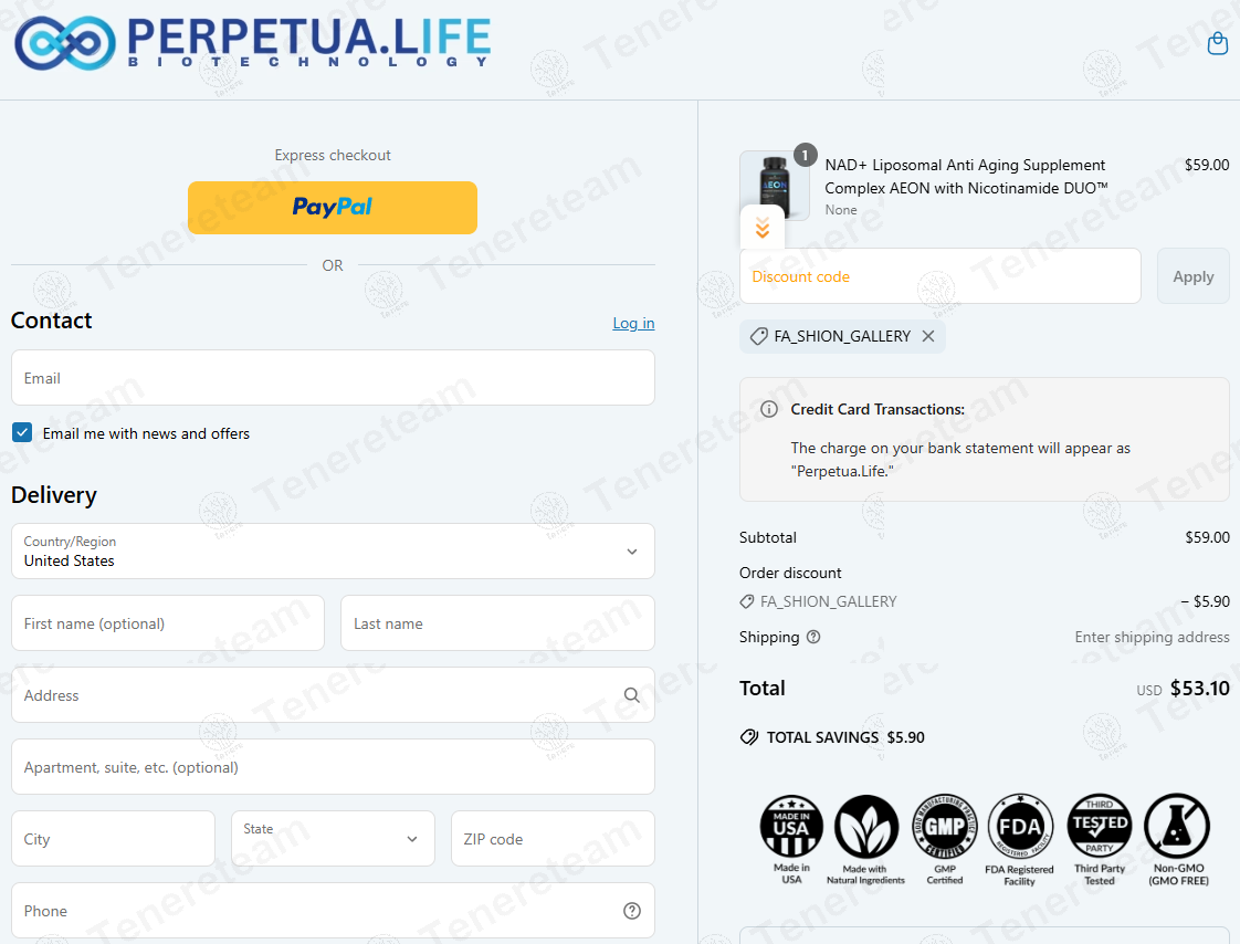 Perpetua.Life coupon code: 10% off with FA_SHION_GALLERY. Tested and valid as 1 year ago.