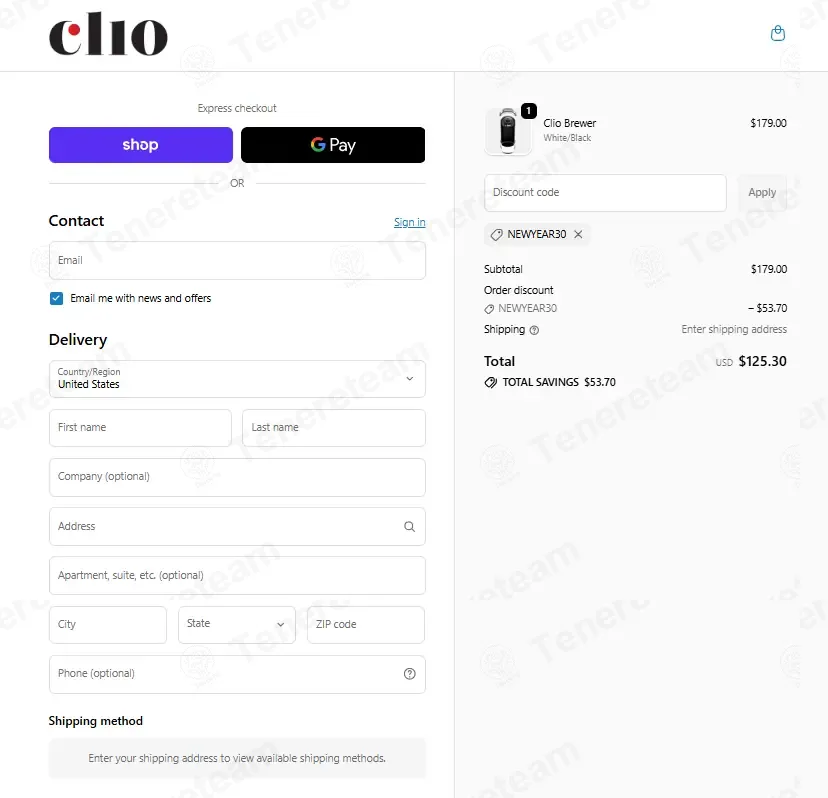 Clio Coffee coupon code: 30% off with NEWYEAR30. Tested and valid as 1 week ago.