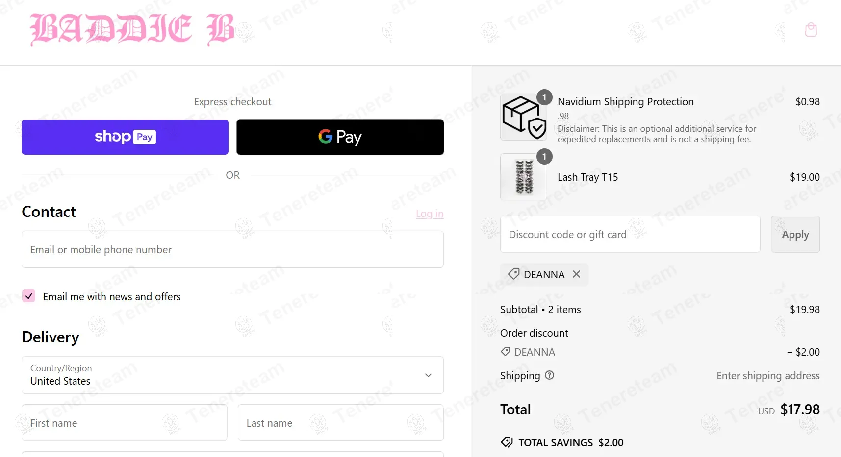 Baddie B Lashes coupon code: 10% off with DEANNA. Tested and valid as 1 year ago.