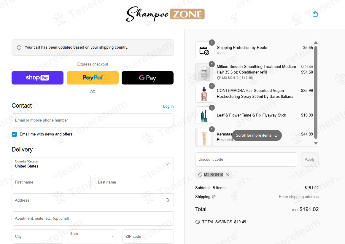 Shampoo Zone apply coupon code