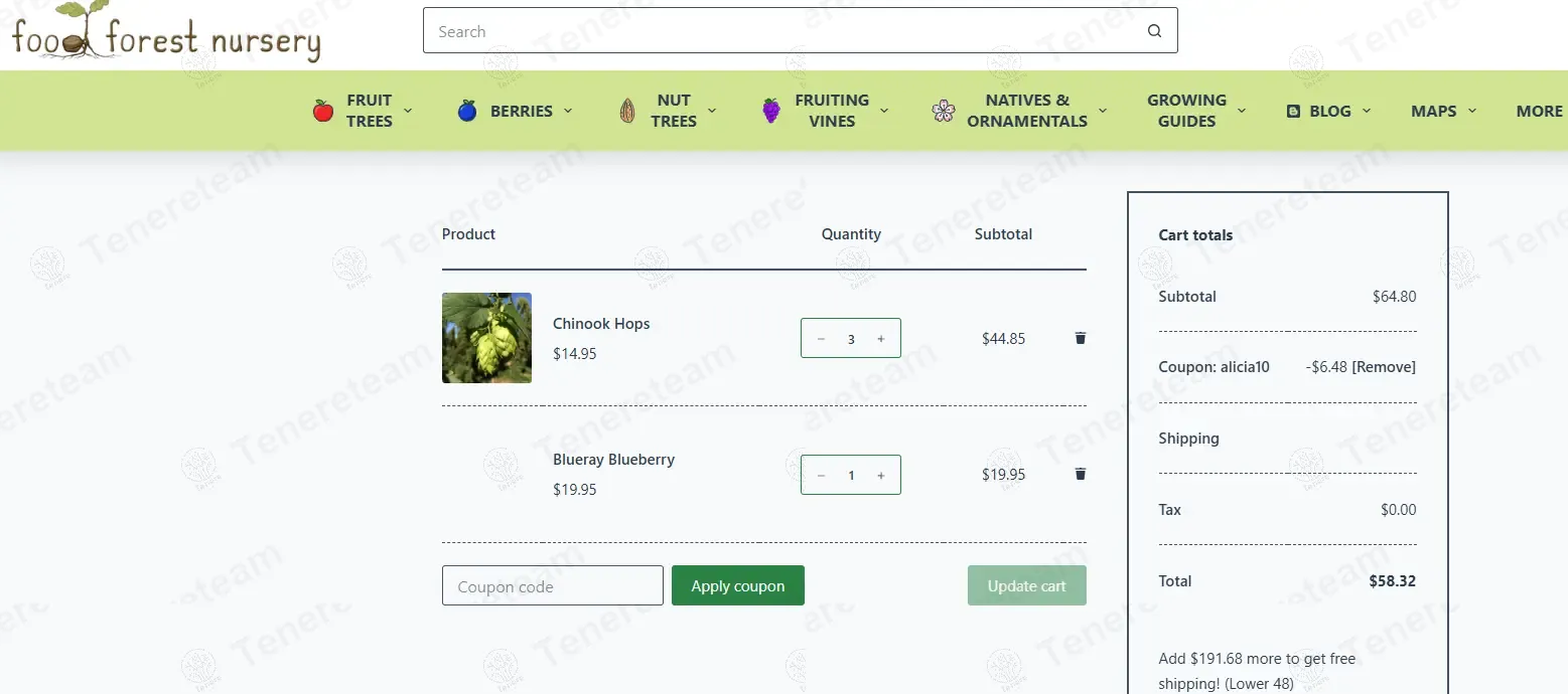 Food Forest Nursery coupon code: 10% off with alicia10. Tested and valid as 9 months ago.
