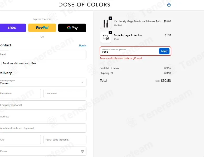 Dose Of Colors coupon code: 20% off with KARA. Tested and valid as 1 week ago.