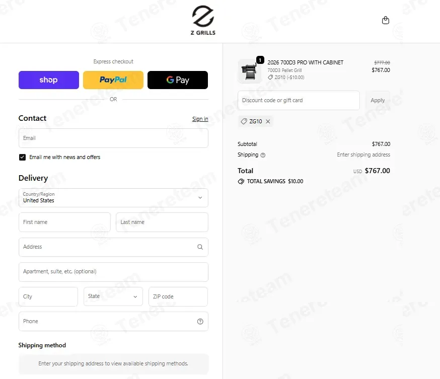 Z Grills coupon code: $10 off with ZG10. Tested and valid as 1 month ago.