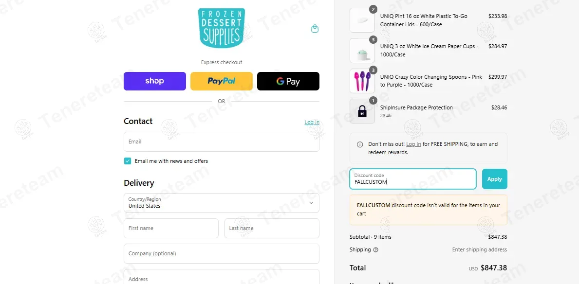 Frozen Dessert Supplies coupon code: 10% off with FALLCUSTOM. Tested and valid as 9 months ago.