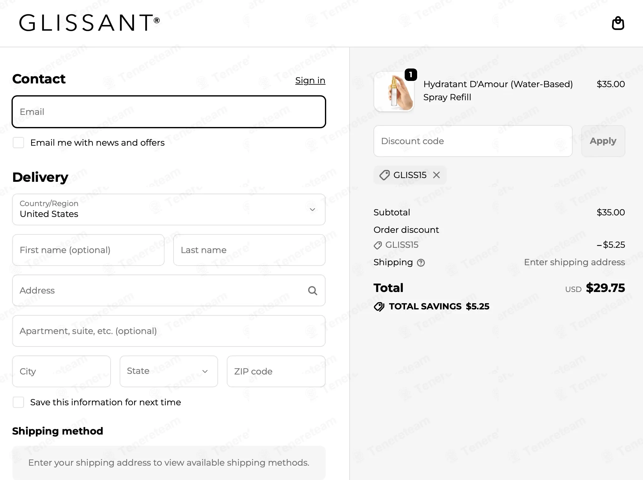 Glissant Love coupon code: 15% off with GLISS15. Tested and valid as 1 week ago.