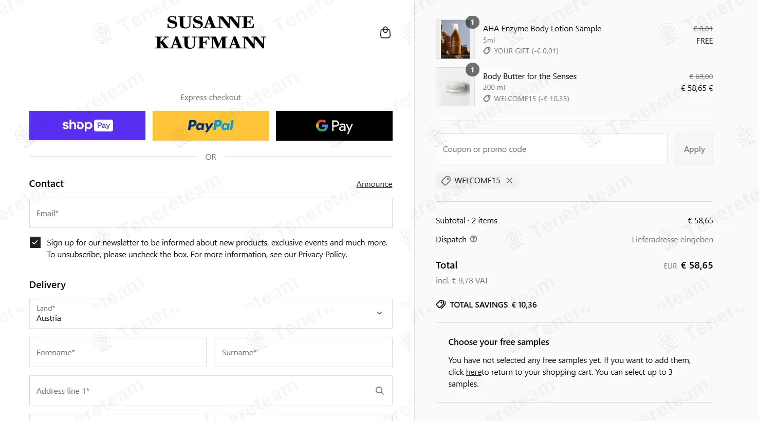Susanne Kaufmann DE coupon code: 15% off with WELCOME15. Tested and valid as 1 year ago.