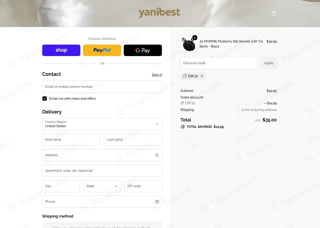 Yanibest coupon code: 30% off with EBF30. Tested and valid as 1 week ago.