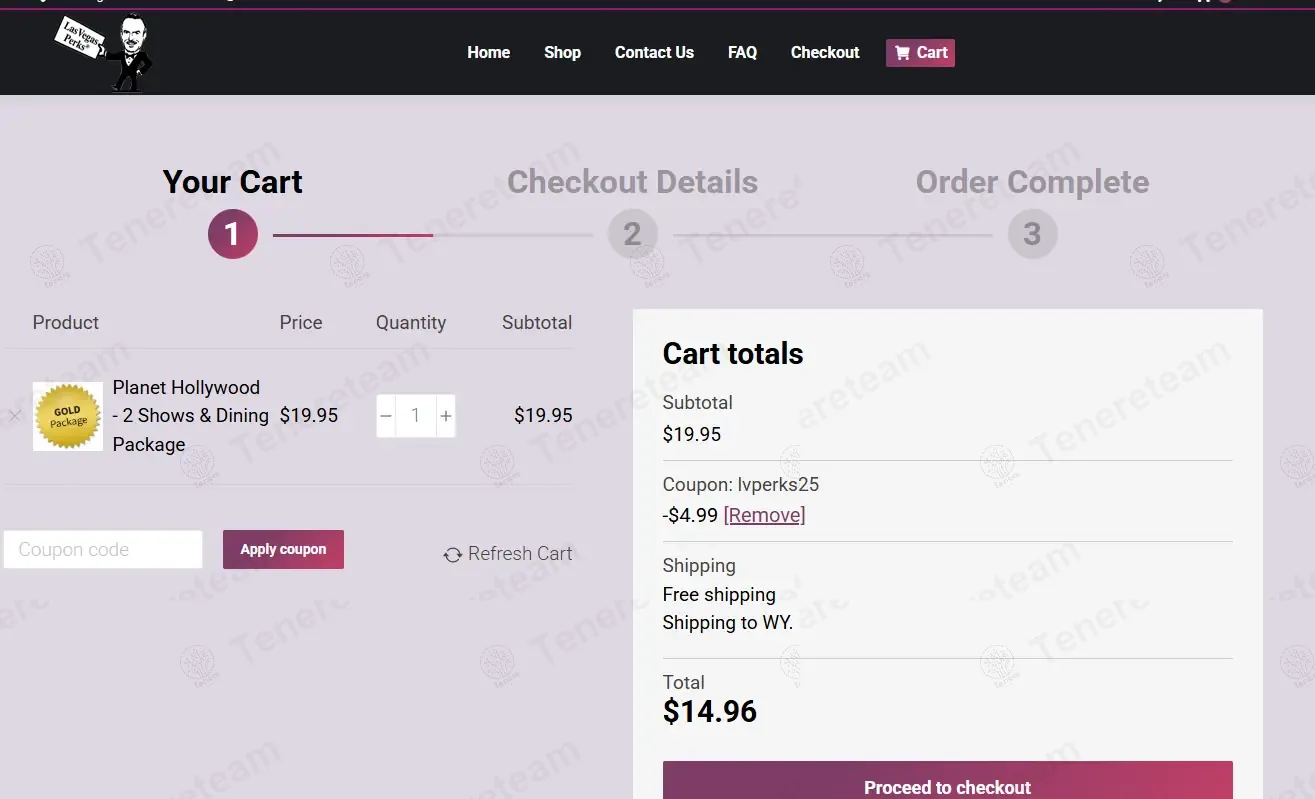 Las Vegas Perks coupon code: 25% off with LVPERKS25. Tested and valid as 8 months ago.