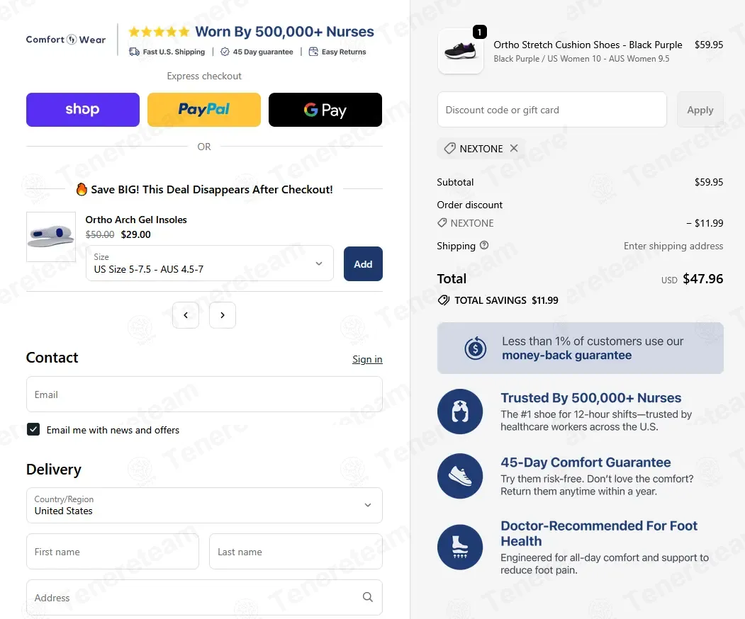 ComfortWear coupon code: 20% off with NEXTONE. Tested and valid as 8 months ago.