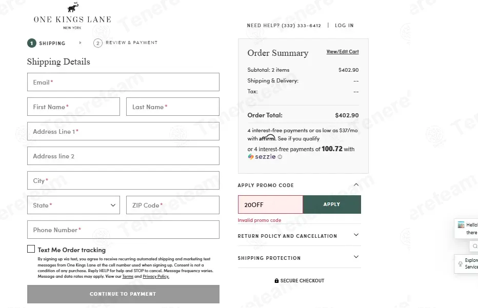 One Kings Lane coupon code: 20% off with 20OFF. Tested and valid as 1 week ago.