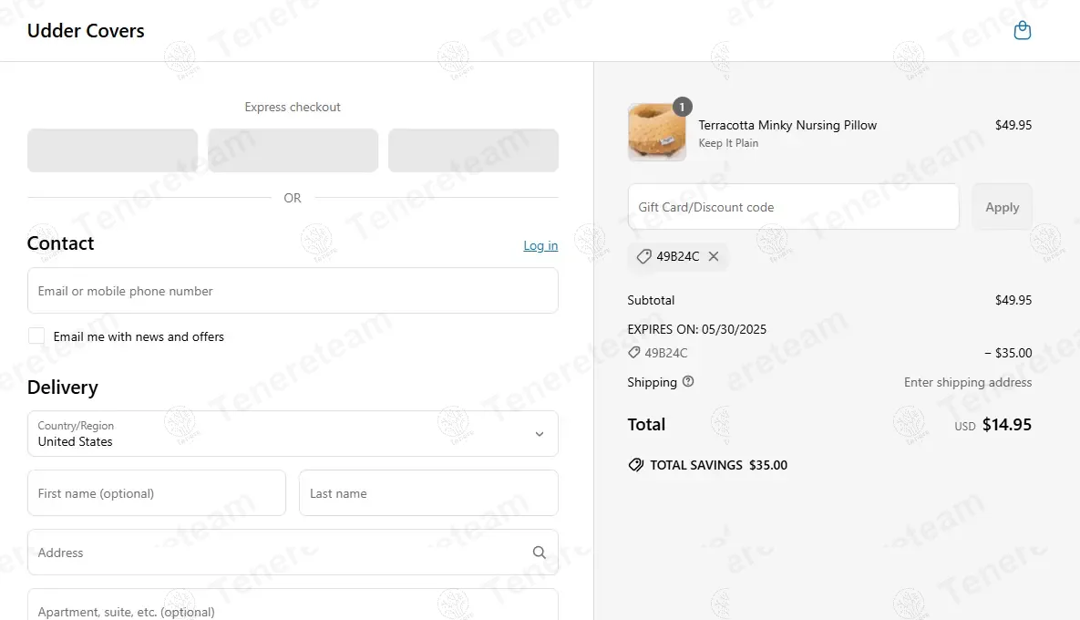Udder Covers coupon code: $30 off with 49B24C. Tested and valid as 1 year ago.