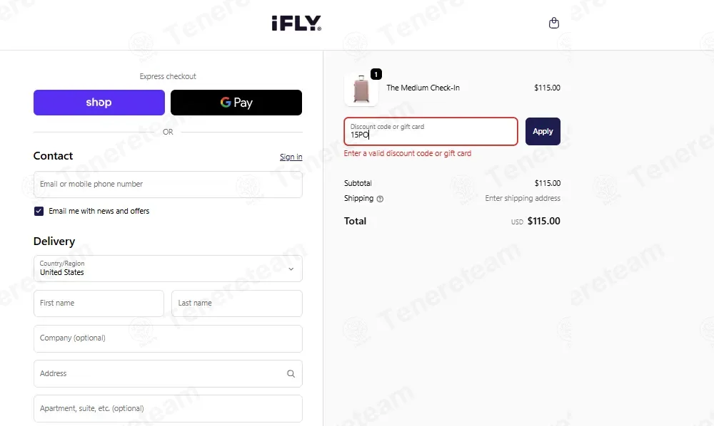 IFly Luggage coupon code: 15% off with 15PO. Tested and valid as 3 months ago.