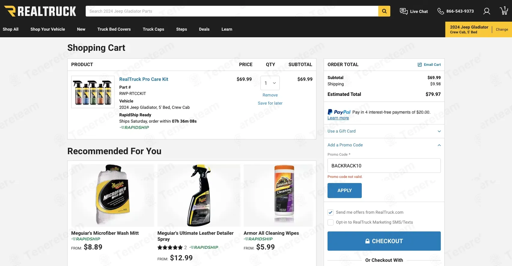 RealTruck coupon code: 10% off with BACKRACK10. Tested and valid as 1 month ago.