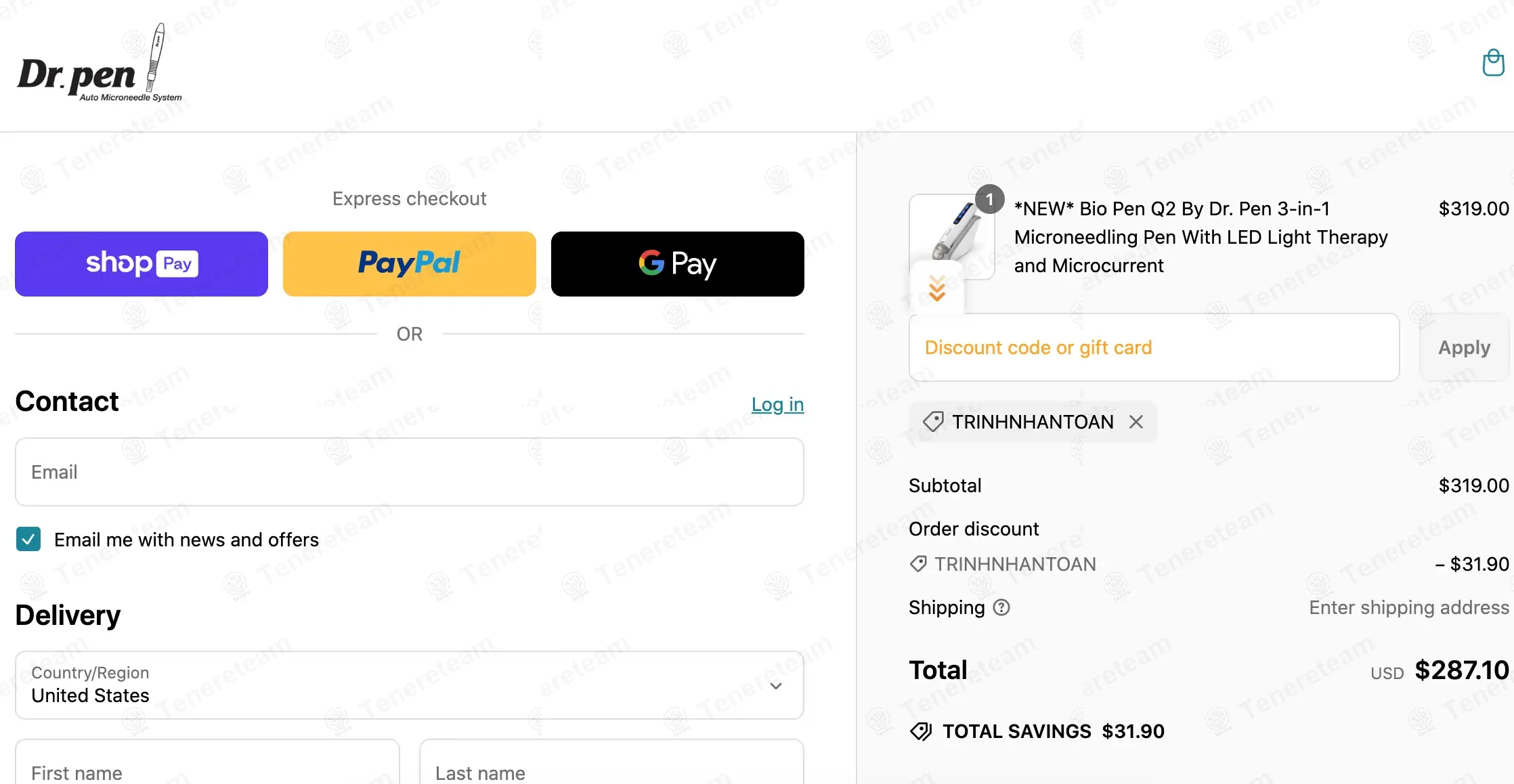 DR Pen USA coupon code: 10% off with TRINHNHANTOAN. Tested and valid as 7 months ago.