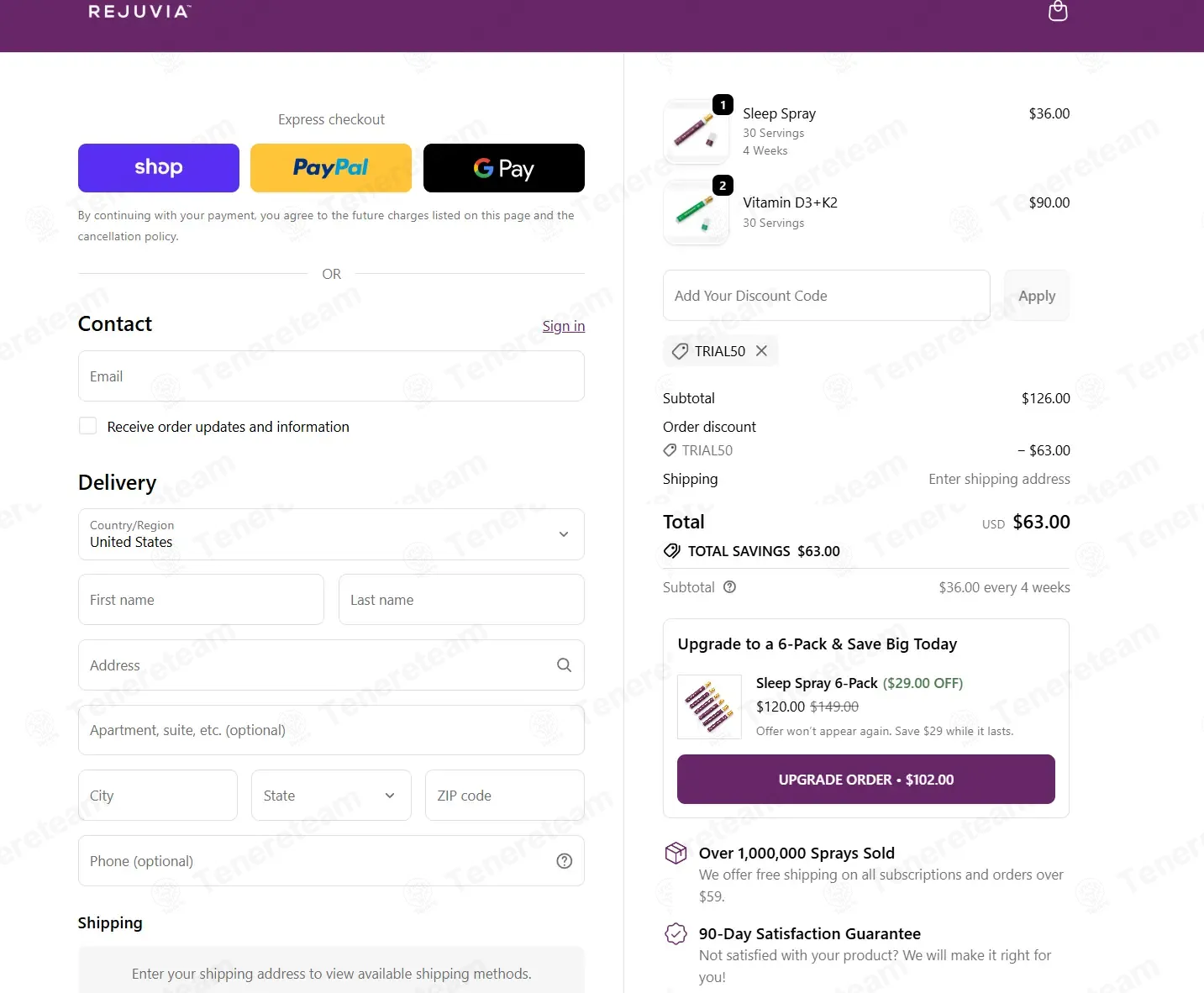 Rejuvia coupon code: 50% off with TRIAL50. Tested and valid as 5 months ago.