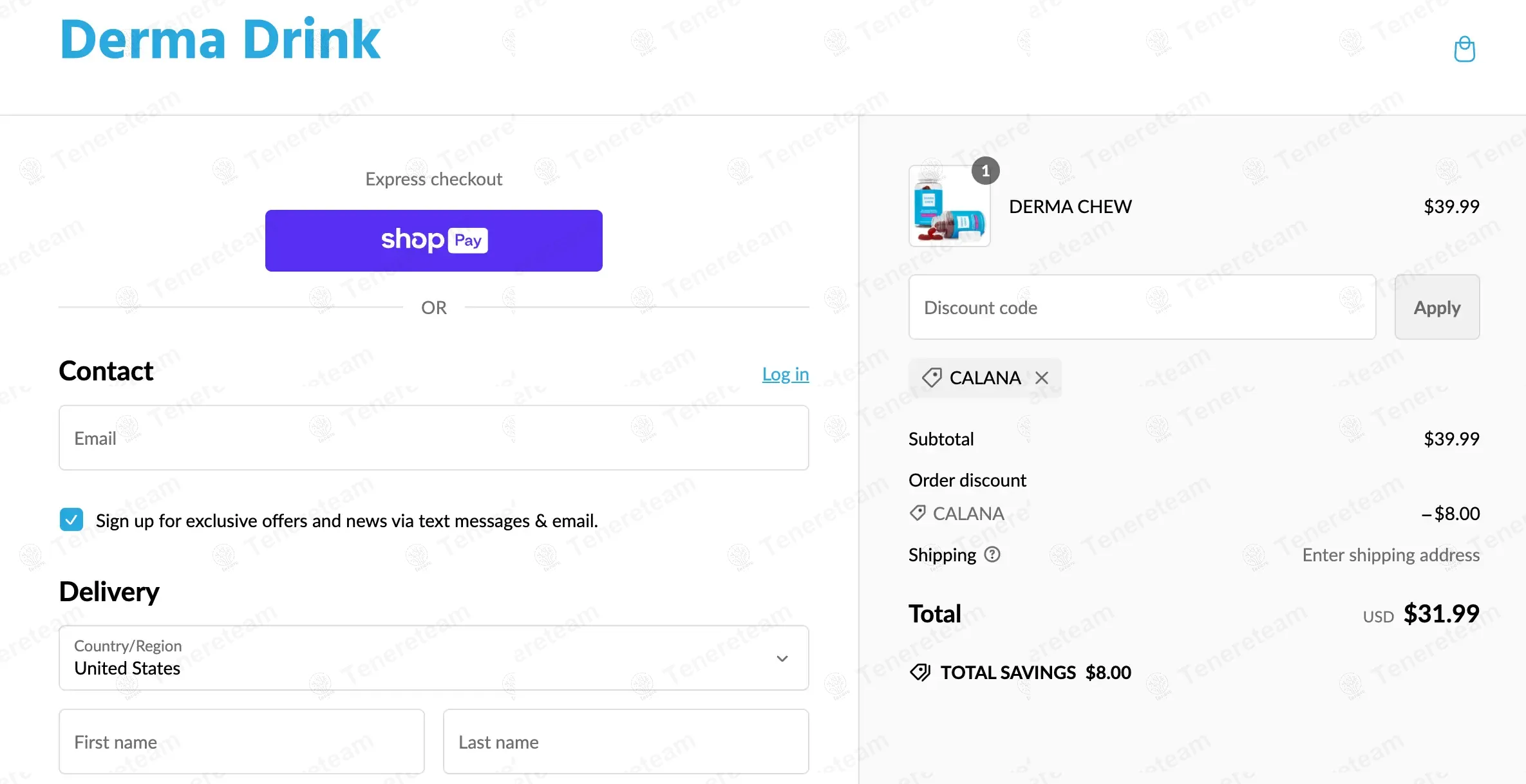 Derma Drink coupon code: 20% off with CALANA. Tested and valid as 11 months ago.