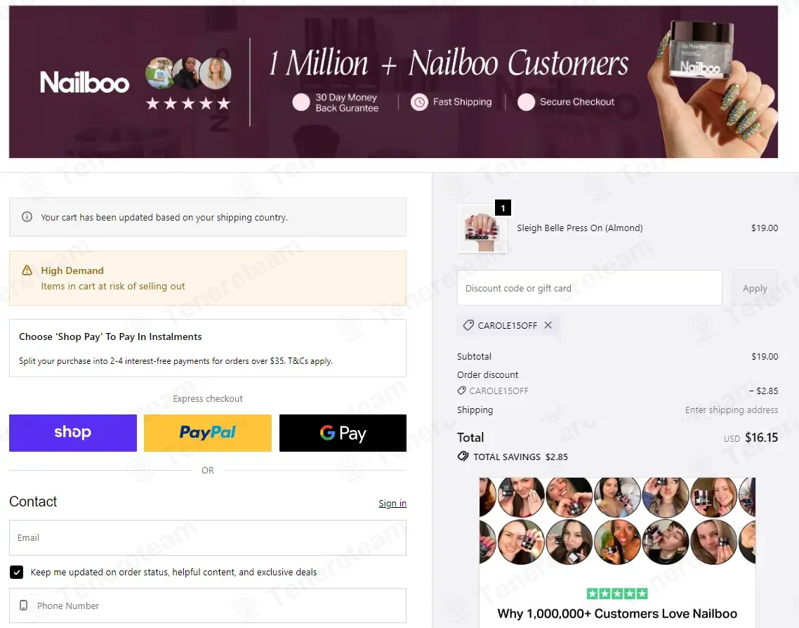 Nailboo coupon code: 15% off with CAROLE15OFF. Tested and valid as 7 months ago.